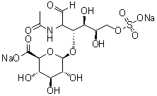 2-(乙酰氨基)-2-脱氧-3-O-beta-D-吡喃葡糖酸基-D-半乳糖 6-(硫酸氢酯)二钠盐分子结构 (CAS 149458-08-2)