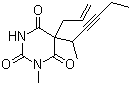 structure of CAS# 151-83-7, Methohexital;Methohexitone; 1-Methyl-5-(1-methylpent-2-ynyl)-5-prop-2-enyl-hexahydropyrimidine-2,4,6-trione