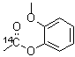结构式 CAS# 15212-03-0, 邻甲氧基苯酚乙酸酯-1-<sup>14</sup>C