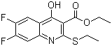 structure of CAS# 154330-67-3, Ethyl 6,7-difluoro-2-ethylmercapto-4-hydroxyquinoline-3-carboxylate