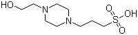 structure of CAS# 16052-06-5, Hepps;4-(2-Hydroxyethyl)-1-piperazinepropanesulfonic acid; 3-[4-(2-Hydroxyethyl)-1-piperazine]propanesulfonic acid; N-(2-Hydroxyethyl)piperazine-N'-(3-propanesulfonic acid)