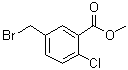 structure of CAS# 16220-99-8, 5-(Bromomethyl)-2-chlorobenzoic acid methyl ester;Methyl 5-(bromomethyl)-2-chlorobenzoate