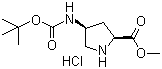 结构式 CAS# 168263-82-9, (2S,4S)-4-叔丁氧基羰基氨基吡咯烷-2-羧酸甲酯盐酸盐