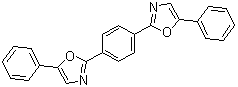 structure of CAS# 1806-34-4, 1,4-Bis(5-phenyl-2-oxazolyl)benzene;1,4-Bis(phenyl-2-oxazolyl)benzene; 2,2'-p-Phenylenebis(5-phenyloxazole); Di(phenyl-5-oxazolyl-2)-1,4-benzene; NSC 24859; POPOP; p-Bis(5-phenyloxazol-2-yl)benzene