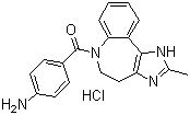 (4-Aminophenyl)(4,5-dihydro-2-methylimidazo[4,5-d][1]benzazepin-6(1H)-yl)methanone hydrochloride molecular structure (CAS 182202-75-1)