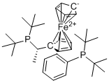 结构式 CAS# 1854067-71-2, (S)-1-[(S)-1-(二叔丁基膦基)乙基]-2-[2-(二叔丁基膦基)苯基]二茂铁