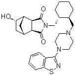 结构式 CAS# 186204-33-1, [2(1R*,2R*),3aalpha,4beta,5alpha,7beta,7aalpha]-2-[[2-[[4-(1,2-苯并异噻唑-3-基)-1-哌嗪基]甲基]环己基]甲基]六氢-5-羟基-4,7-甲桥-1H-异吲哚-1,3(2H)-二酮