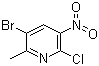 structure of CAS# 186413-75-2, 3-Bromo-6-chloro-2-methyl-5-nitropyridine;2-Chloro-3-nitro-5-bromo-6-picoline