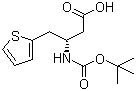 结构式 CAS# 190190-47-7, N-叔丁氧羰基-(S)-3-氨基-4-(2-噻吩基)丁酸