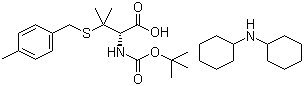 structure of CAS# 198470-36-9, N-[(1,1-Dimethylethoxy)carbonyl]-3-[[(4-methylphenyl)methyl]thio]-D-valine dicyclohexylammonium salt