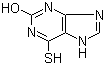 structure of CAS# 2002-59-7, 2-Hydroxy-6-mercaptopurine;6-Thioxanthine; 1,3,6,7-Tetrahydro-6-thioxo-2H-purin-2-one