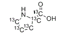 L-Proline-<sup>13</sup>C<sub>5</sub> molecular structure (CAS 201740-83-2)