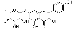 山柰酚-7-O-alpha-L-鼠李糖苷分子结构 (CAS 20196-89-8)