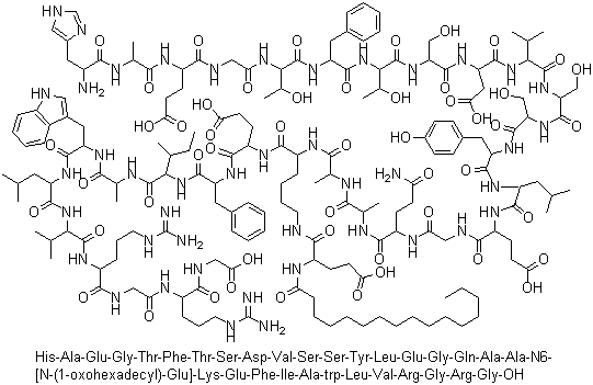 Liraglutide molecular structure (CAS 204656-20-2)