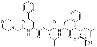 structure of CAS# 2049025-67-2, Carfilzomib Impurity 12;(S)-4-Methyl-N-((S)-1-(((R)-4-Methyl-1-((S)-2-Methyloxiran-2-yl)-1-oxopentan-2-yl)aMino)-1-oxo-3-phenylpropan-2-yl)-2-((S)-2-(2-MorpholinoacetaMido)-4-phenylbutanaMido)pentanaMide