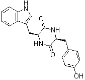 (3S,6S)-3-[(4-Hydroxyphenyl)methyl]-6-(1H-indol-3-ylmethyl)-2,5-piperazinedione molecular structure (CAS 20829-53-2)