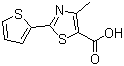 结构式 CAS# 209540-08-9, 4-甲基-2-(2-噻吩基)-1,3-噻唑-5-甲酸