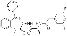 N-[(1S)-2-[[(3S)-2,3-dihydro-1-methyl-2-oxo-5-phenyl-1H-1,4-benzodiazepin-3-yl]amino]-1-methyl-2-oxoethyl]-3,5-difluorobenzeneacetamide molecular structure (CAS 209986-17-4)