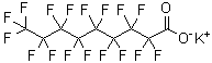 结构式 CAS# 21049-38-7, 全氟壬酸钾