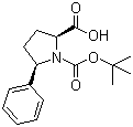结构式 CAS# 221352-49-4, (2S,5R)-N-叔丁氧羰基-5-苯基吡咯烷-2-甲酸