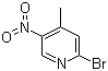 structure of CAS# 23056-47-5, 2-Bromo-5-nitro-4-picoline;2-Bromo-4-methyl-5-nitropyridine