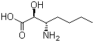 结构式 CAS# 254438-54-5, (2S,3S)-3-氨基-2-羟基庚酸