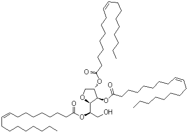 structure of CAS# 26266-58-0, Sorbitan trioleate;Alkamuls STO; Arlacel 85; Atlox 4885; Atmer 106; Crill 45; Crill 45R; Crill 5; Dehymuls STO; E 496; EMS 85; Emasol 430; Emasol O 30V; Emsorb 2503; Glycomul TO; Glytanox 4034; Ionet S 85; Kosteran O 3; Kosteran O 3VH; Lonzest STO; Montane 85; Montane VG 85; Newcol 3-80; Newkalgen D 935T; Nikkol SO 30; Nikkol SO 30R; Nikkol SO 30RV; Nissan Nonion OP 85; Nissan Nonion OP 85R; Nonion OP 85R; OP 85; OP 85R; Pionin D 935T; Rheodol SP-O 30; Rheodol SP-O 30V; Rikemal OR 85; SP 40; SP 65; SP 85; SP-O 30V; Sinopol 3-80; Solfa 850; Sorbon S 85; Sorgen 20V; Span 85; T-Sol 85; TE 33; Tego STO-V
