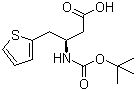 结构式 CAS# 269726-89-8, N-叔丁氧羰基-(R)-3-氨基-4-(2-噻吩基)丁酸