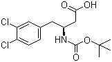 结构式 CAS# 270063-51-9, N-叔丁氧羰基-(S)-3-氨基-4-(-3,4-二氯苯基)丁酸