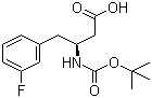 structure of CAS# 270596-51-5, Boc-(S)-3-Amino-4-(3-fluorophenyl)butyric acid;(S)-N-(tert-Butoxycarbonyl)-3-amino-4-(3-fluorophenyl)butyric acid