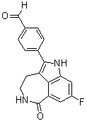 结构式 CAS# 283173-84-2, 4-(8-氟-3,4,5,6-四氢-6-氧代-1H-氮杂卓并[5,4,3-cd]吲哚-2-基)苯甲醛