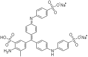 structure of CAS# 28631-66-5, Aniline Blue;Disodium hydrogen aminomethyl[[4-[(sulphonatophenyl)amino]phenyl][4-[(sulphonatophenyl)imino]cyclohexa-2,5-dien-1-ylidene]methyl]benzenesulphonate
