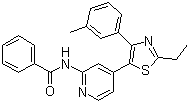 structure of CAS# 303162-79-0, TAK-715;N-(4-(2-Ethyl-4-(3-methylphenyl)-thiazol-5-yl)pyridin-2-yl)benzamide