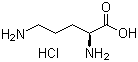 结构式 CAS# 3184-13-2, L-鸟氨酸盐酸盐; L-2,5-二氨基戊酸盐酸盐