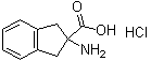 结构式 CAS# 33584-60-0, 2-氨基-2,3-二氢-1H-茚-2-羧酸盐酸盐