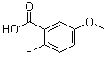 结构式 CAS# 367-83-9, 2-氟-5-(甲氧基)苯甲酸