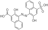 结构式 CAS# 3737-95-9, 钙羧酸; 钙羧酸指示剂; 钙指示剂; 钙红; 3-羟基-4-[(2-羟基-4-磺基-1-萘基)偶氮]-2-萘羧酸