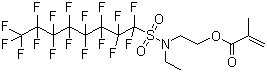 甲基丙烯酸 N-乙基全氟辛烷磺酰胺基乙酯分子结构 (CAS 376-14-7)
