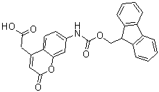 7-[[(9H-Fluoren-9-ylmethoxy)carbonyl]amino]-2-oxo-2H-1-benzopyran-4-acetic acid molecular structure (CAS 378247-75-7)