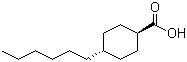 结构式 CAS# 38289-30-4, 反式-4-己基环己烷甲酸; 反式对己基环己基甲酸