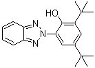 structure of CAS# 3846-71-7, 2-(2'-Hydroxy-3',5'-di-tert-butylphenyl)benzotriazole;2-(2H-benzotriazol-2-yl)-4,6-di-tert-butylphenol; 2-(3,5-Di-tert-butyl-2-hydroxyphenyl)-2H-benzotriazole; UV-320