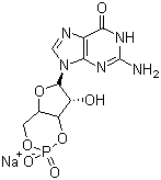 结构式 CAS# 40732-48-7, 鸟苷-3',5'-环磷酸钠盐