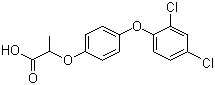 structure of CAS# 40843-25-2, Diclofop;2-(4-(2,4-Dichlorophenoxy)phenoxy)propanoic acid; Diclofop acid; HOE-021079