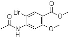 2-甲氧基-4-乙酰胺基-5-溴苯甲酸甲酯分子结构 (CAS 4093-34-9)