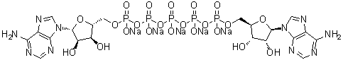 Adenosine 5'-(hexahydrogen pentaphosphate) P''''→5'-ester with adenosine pentasodium salt molecular structure (CAS 4097-04-5)