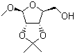 甲基-2,3-O-异亚丙基-beta-D-呋喃核糖苷分子结构 (CAS 4099-85-8)