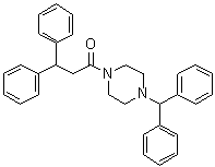 1-(Diphenylmethyl)-4-(1-oxo-3,3-diphenylpropyl)piperazine molecular structure (CAS 41332-24-5)