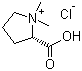 structure of CAS# 4136-37-2, Stachydrine chloride;2-Carboxy-1,1-dimethylpyrrolidinium chloride