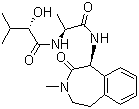 结构式 CAS# 425386-60-3, 司马西特; (2S)-2-羟基-3-甲基-N-[(1S)-1-甲基-2-氧代-2-[[(1S)-2,3,4,5-四氢-3-甲基-2-氧代-1H-3-苯并氮杂卓-1-基]氨基]乙基]丁酰胺