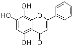 structure of CAS# 4443-09-8, 5,7,8-Trihydroxyflavone;5,7,8-Trihydroxy-2-phenyl-4H-1-benzopyran-4-one; 5,7,8-Trihydroxyflavone; NSC 128304; Norwogonin